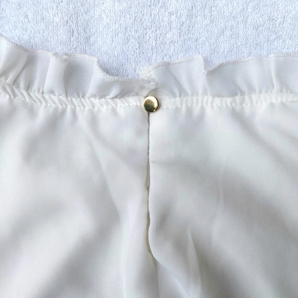 White Ruffle Blouse - Picture 3 of 5